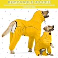 thumbnail image 6 of Dog Raincoat, Waterproof Dog Rain Jacket with Removable Hood，Adjustable 4 Legs Pet Poncho with Leash Hole，Reflective Stripe Hooded Snowproof Windproof Clothes for Small to 3X-Large Dogs, XL, 6 of 7