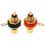 1 Pair RCA Female Socket Connector Chassis Panel Mount Adapter Audio Terminal Pl