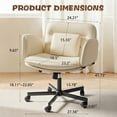 thumbnail image 5 of Homall Accent Chair Modern Fabric Upholstered Arm Chair Wood Legs Lounge Chair for Living Room, White, 5 of 7