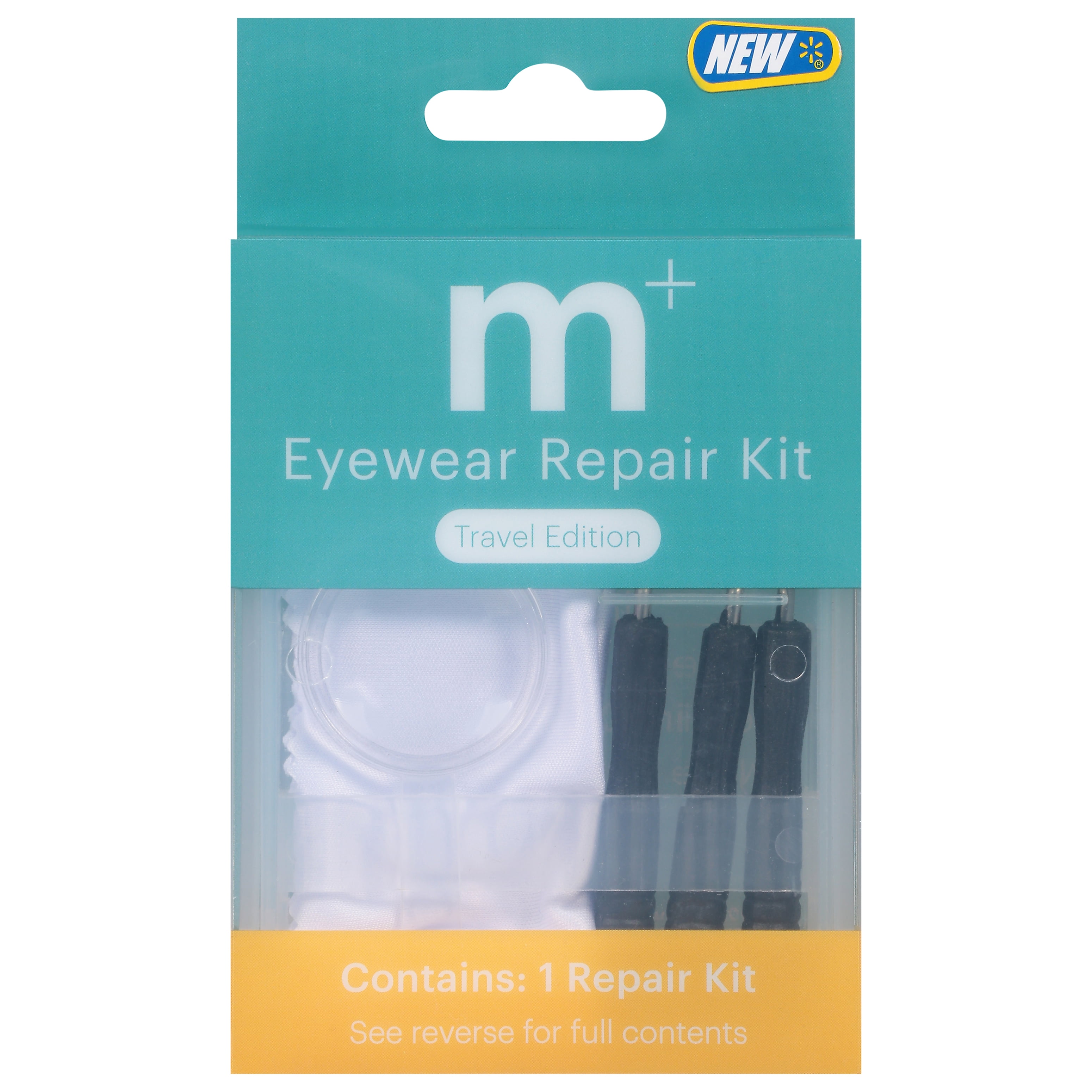 M+ Unisex Eyewear Repair Kit For Travel (Magnifying Glass, Cleaning Cloth, Nose Pads, Screwdrivers, Screws)