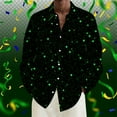 thumbnail image 4 of Telankuip Men's Mardi Gras Muscle Fit Dress Shirts -Free Long Sleeve Casual Button down Festival Sparkling Print Shirt Tops 2026 Fashion Carnival Holiday Party Outfits 9-Black L, 4 of 4