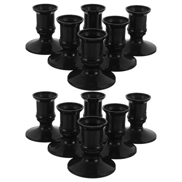 IDEANATEGRATE 12Ud Soportes De Electrónicos Negros Para Velas LED Decorativos Para Y Eventos