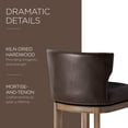 thumbnail image 4 of Maven Lane Hugo Counter Stool, Walnut Finish w/ Marksman Vegan Leather, Set of 3, 4 of 6