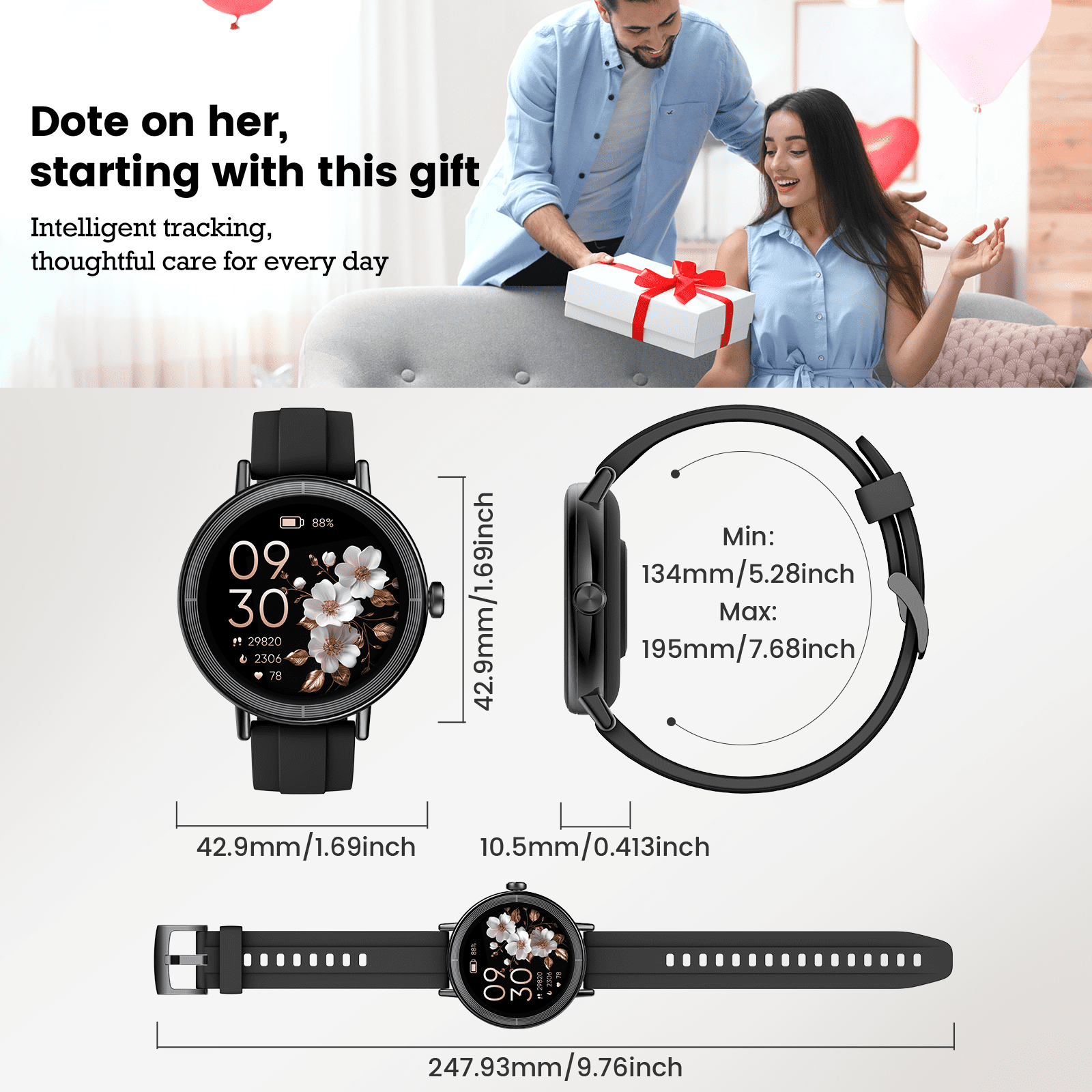 2026 Cillso Smart Watch Fits for Android and iPhone, 1.27" Vibrant HD Display Smartwatch for Men with Bluetooth Call, IP68 Waterproof Fitness Activity Tracker, Ideal Gift, Black