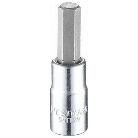 Westward 1/4 in Drive Hex Socket Bit SAE 1/4 in Tip, 1 1/2 in L 54TL89