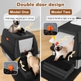 thumbnail image 3 of Stainless Steel Litter Box with Lid, XL Front Entry Enclosed Extra Large Litter Box for Big Cats & Kitty, Top Exit Metal Cat Pan with Scoop, Mat, Footboard, Charcoal Filter (Black), 3 of 9