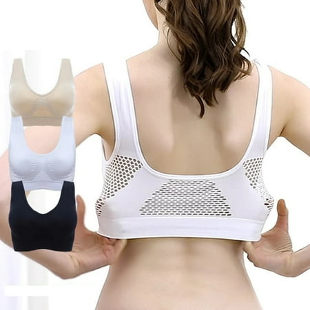 

Autrucker 3Pcs Bras For Women Plus Size Seamless Bra With Pads Easy Comfort Bra Active Everyday Push Up Bralette Vest Wireless Brassiere Bra