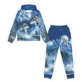 thumbnail image 4 of Uorisanigo 2Pcs Set Long Sleeve Pullover Hoodie and Jogger Sweatpants Casual Kids Boys Girls Fall Winter Forest Snow Wolf Sweatsuit Kids Youth Matching Set, 4 of 7