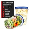 thumbnail image 6 of Stock Your Home 32oz Plastic Containers with Twist Top Lids (6 Pack), Quart Freezer Containers with Lids for Leftover Food, Airtight Reusable Soup Containers with Lids, Microwave and Dishwasher Safe, 6 of 9