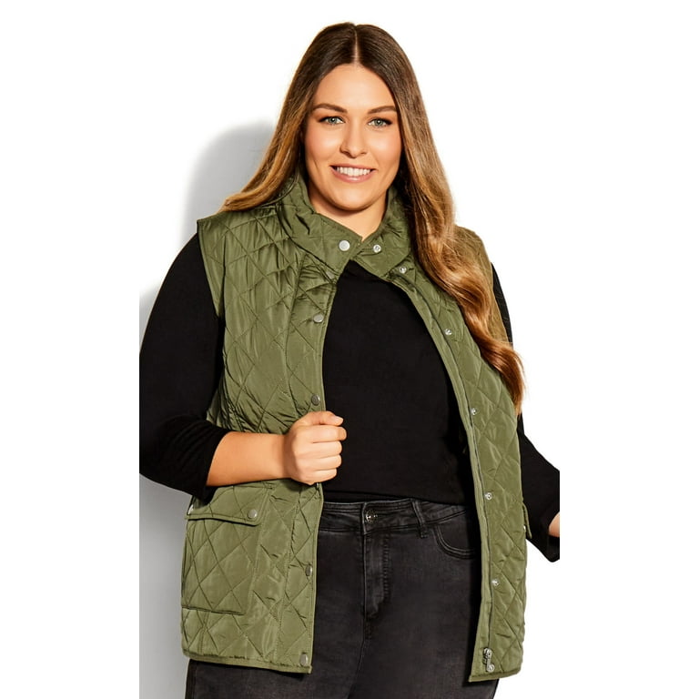 Quilted vest women's plus best sale size