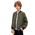 thumbnail image 4 of Boys Casual Lightweight Bomber Jackets Zipper Up Windproof Coat for Fall Winter Spring Outdoor Wearing (GN2), 4 of 8