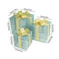 thumbnail image 3 of Todaioua Christmas Lighted Gift Boxes: Set of 3 Illuminated Present Christmas Decorations for Indoor Xmas Tree Outdoor Yard Holiday, Battery Operated Gift Boxes with Lights(Without Battery), 3 of 7