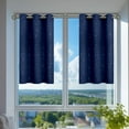 thumbnail image 2 of Beautynvta Short Curtains Half Window Curtains for Bedroom, Kitchen Window Curtains Over Sink, Energy Saving Blackout Drapes, 39.4''x51.2'', Dark Blue, 2 of 6