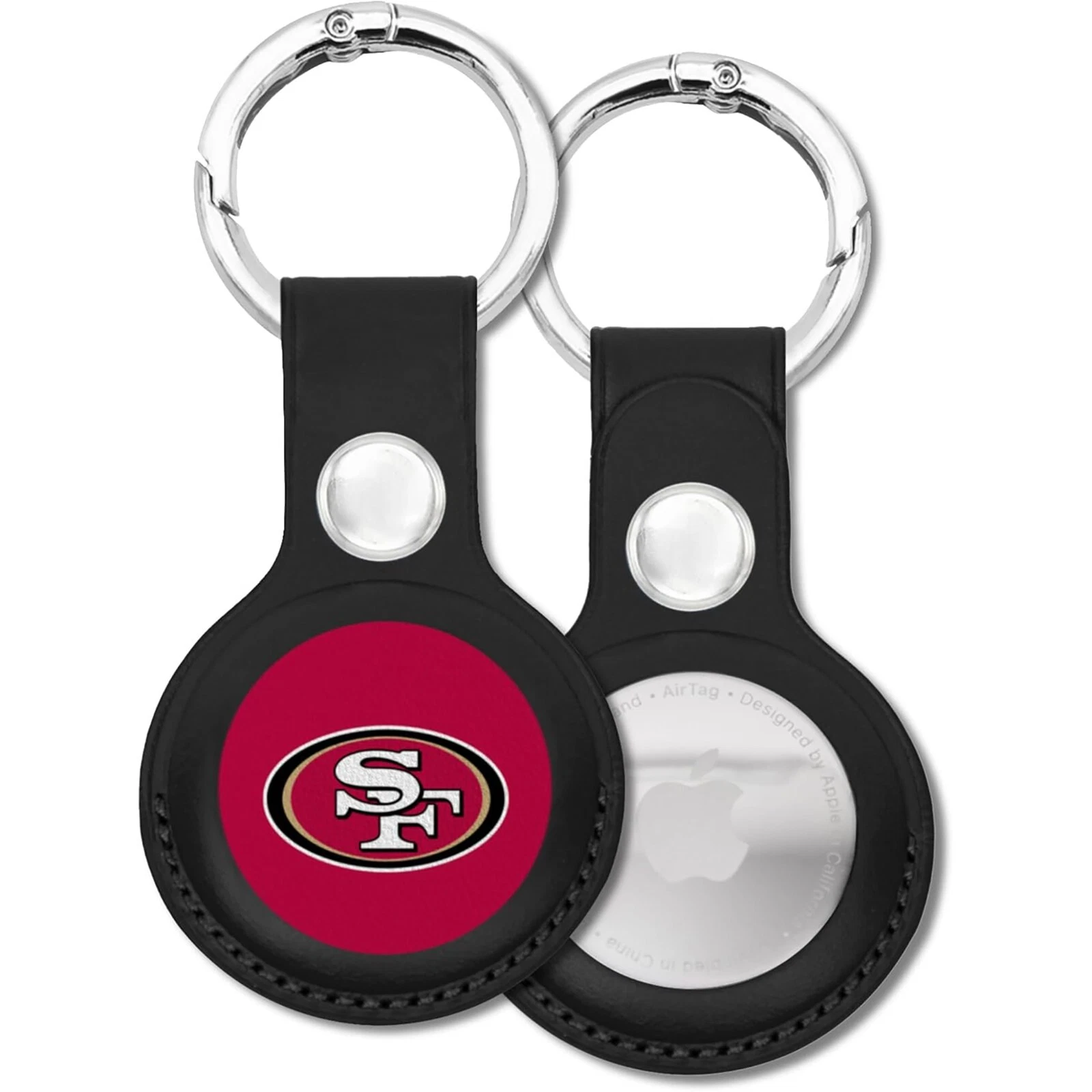 Pets First NFL Leather Keychain Apple Air Tag Holder for Dogs & Cats Airtag Case