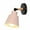Pink, variant on Tunhigl Modern Wall Sconce Lamp for Bedroom, Bedside Table Light in Iron and Wood with E27 Bulb Base - Compact Wall-Mounted Lighting for Study, Hallway, and Home Decor in Green, Pink, Yellow Pink