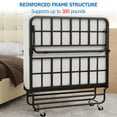 thumbnail image 2 of Slumbrae Folding Bed with Mattress, Twin Size, Heavy Duty Steel Slat Frame, Portable Rollaway Bed with Memory Foam Mattress with Bamboo Rayon Cover, Easy Assembly, Ideal for Guests & Camping, Black, 2 of 7