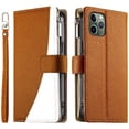 thumbnail image 1 of Funda cartera GANGXUN para iPhone 11 Pro , cuero PU con tarjetero, cremallera, correa de mano, soporte y protección 554°, 1 of 6
