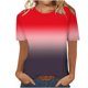 thumbnail image 1 of Camiseta de Manga Corta de Cuello Redondo Impresa Casual de la Moda de las Mujeres, Poliéster Ligero para el Uso Diario, 1 of 8