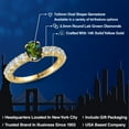 thumbnail image 2 of Gem Stone King 14K Yellow Gold Tourmaline Green Mystic Topaz and Lab Grown Diamond Engagement Ring for Women | 1.45 Cttw | Oval 7X5MM | Gemstone November Birthstone | Size 8, 2 of 6