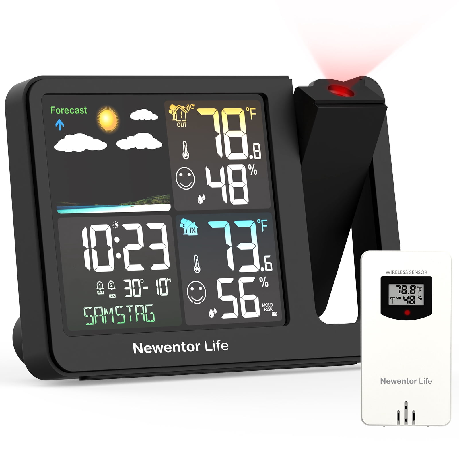 KFFKFF 7-in-1 Weather Station, 7.5in Color Display, Wireless