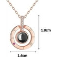Rose Gold Necklaces for Women, Necklace with Picture Inside, Alloy Love Projection Necklace