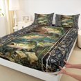 thumbnail image 2 of Manfei Animal Fish 4-Piece Full Size Sheets,Vintage Retro Bed Sheets,Fishing Hunting Lightweight Sheet Sets,Botanical Room Decor, 2 of 6