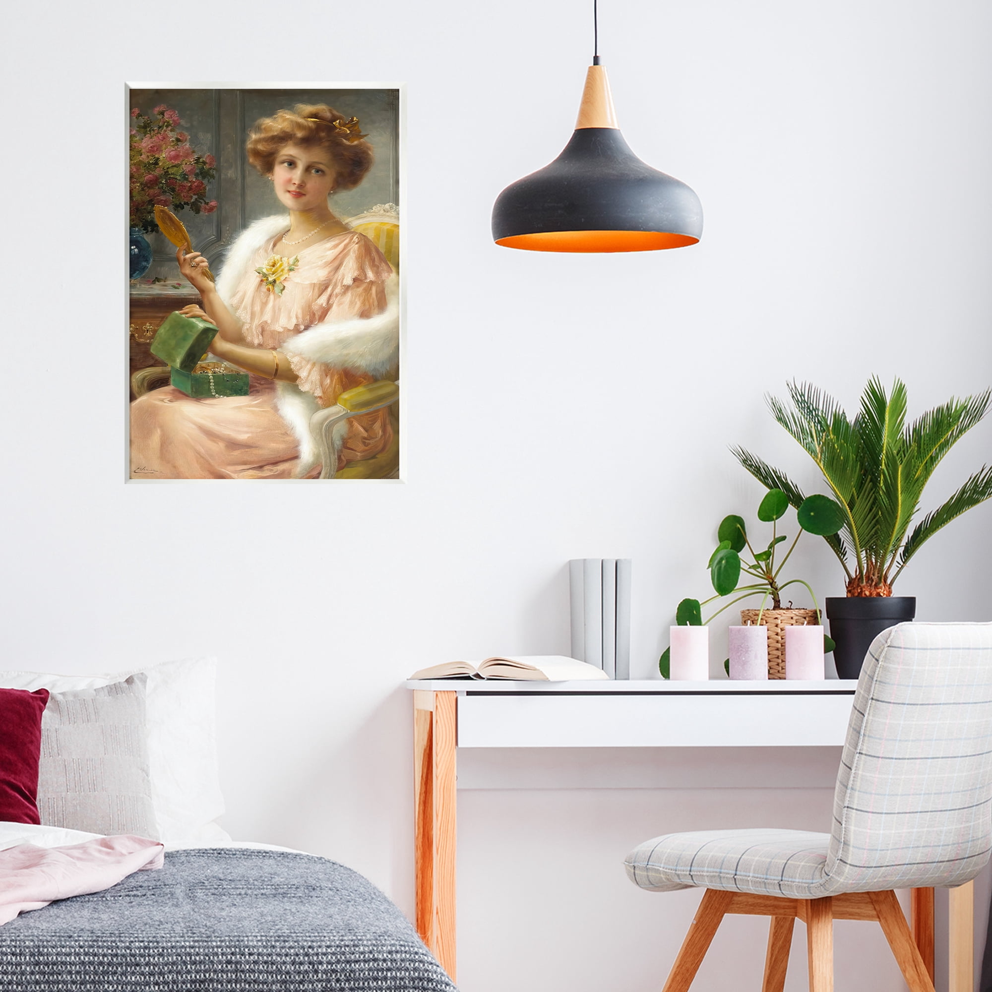Stupell Industries Young Lady with Mirror Wall Plaque Art, design by Tina LeCour