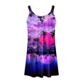 thumbnail image 5 of Womens Summer Casual Dresses Coconut Tree Print Crew Neck Strappy Sleeveless Fashion Beach Mini Dress Holiday Wear, 5 of 5