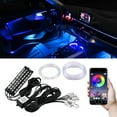 thumbnail image 2 of Car Interior Neon RGB Led Ambient Light Fiber Optic Kit With APP Sound Control Multiple Modes Auto Atmosphere Decorative Lamp, 2 of 10