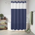 thumbnail image 6 of No Hook Shower Curtain, Pure Dark Blue Shower Curtains for Bathroom with See Through Top Window, Simple Solid Color Waterproof & Washable Bath Curtain Small Stall 36"x78", 6 of 9