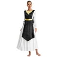 thumbnail image 5 of Kaerm Women Liturgical Worship Dance Outfit Top Metallic Split Lace-Up Sides Tunic with Loose Pants Set Black S, 5 of 6