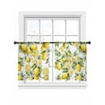thumbnail image 2 of Lemon Sheer Curtains 45 Inches Length 2 Panels Set, Window Sheer Curtains for Living Room/Bedroom, Yellow Fruits Summer Watercolor Botanical Leaf Plant Light Filtering Rod Pocket Curtain 52''x45''x2, 2 of 8