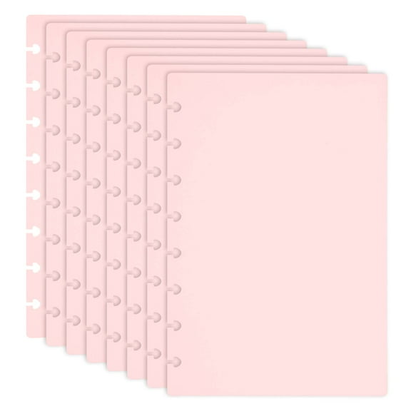 Uxcell 4 Pair Discbound Notebook Cover, 5.75" x 8.74" Junior Size PP Disc Planner Cover, Light Pink