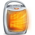 thumbnail image 1 of Portable Electric Space Heater with Thermostat | 1500W/750W Safe & Quiet Ceramic Heater Fan | Heat Up 200 sq. Ft for Office Room Desk Indoor Use (Silver), 1 of 12