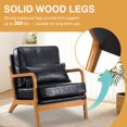thumbnail image 4 of Mid-Century Modern Accent Chair with Pillow, Upholstered Armchair with Solid Wood Legs for Living Room, Bedroom, Small Space,Black, 4 of 6