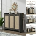 thumbnail image 3 of SICOTAS Shoe Storage Cabinet with 3 Doors & Shelves, 6-Tier Shoe Storage Organizer, Farmhouse Boho Engineered Wooden Shoe Rack Cabinet for Entryway Hallway Closet,Black Oak, 3 of 8