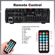 Sunbuck bluetooth Home Theater Stereo Amplifier Receiver, Peak 2000W HIFI AMP FM/MP3 Radio USB/SD/4-Mic, 2 Tack Output with EQ for Home Theater and Car