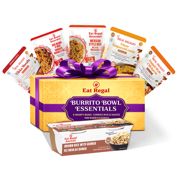 Eat Regal Burrito Bowl Essentials Gift Box with Curry & Rice, pack of 6, Shelf-Stable