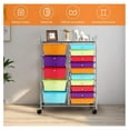 thumbnail image 4 of REKHH 15-Drawer Rolling Storage Cart, Multipurpose Movable Organizer, Utility Cart for Home, Office, School, Multicolored, 4 of 9