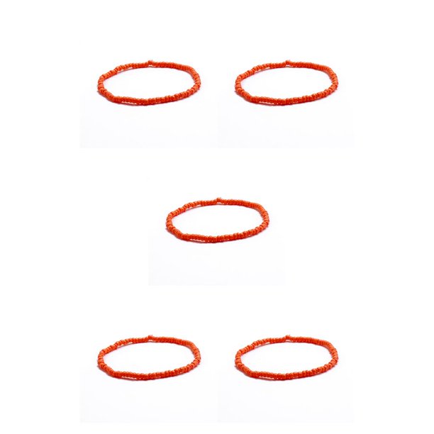 Qarigey Pulseras de tobillo con cuentas de arroz coloridas, cadenas de tobillo, tobilleras de mujer hechas a mano 8 ocho 5piezas Qarigey CBP200872