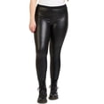 thumbnail image 1 of Dex High Rise Stretch Vegan Leather Look Front Leggings In Black Size 2X, 1 of 1