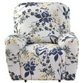 thumbnail image 5 of Dznils Printed Recliner Chair Cover Polyester Stretch Recliner Sofa Slipcover, Blue Floral, 5 of 11