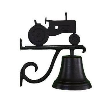 Cast Bell With Satin Black Tractor Ornament