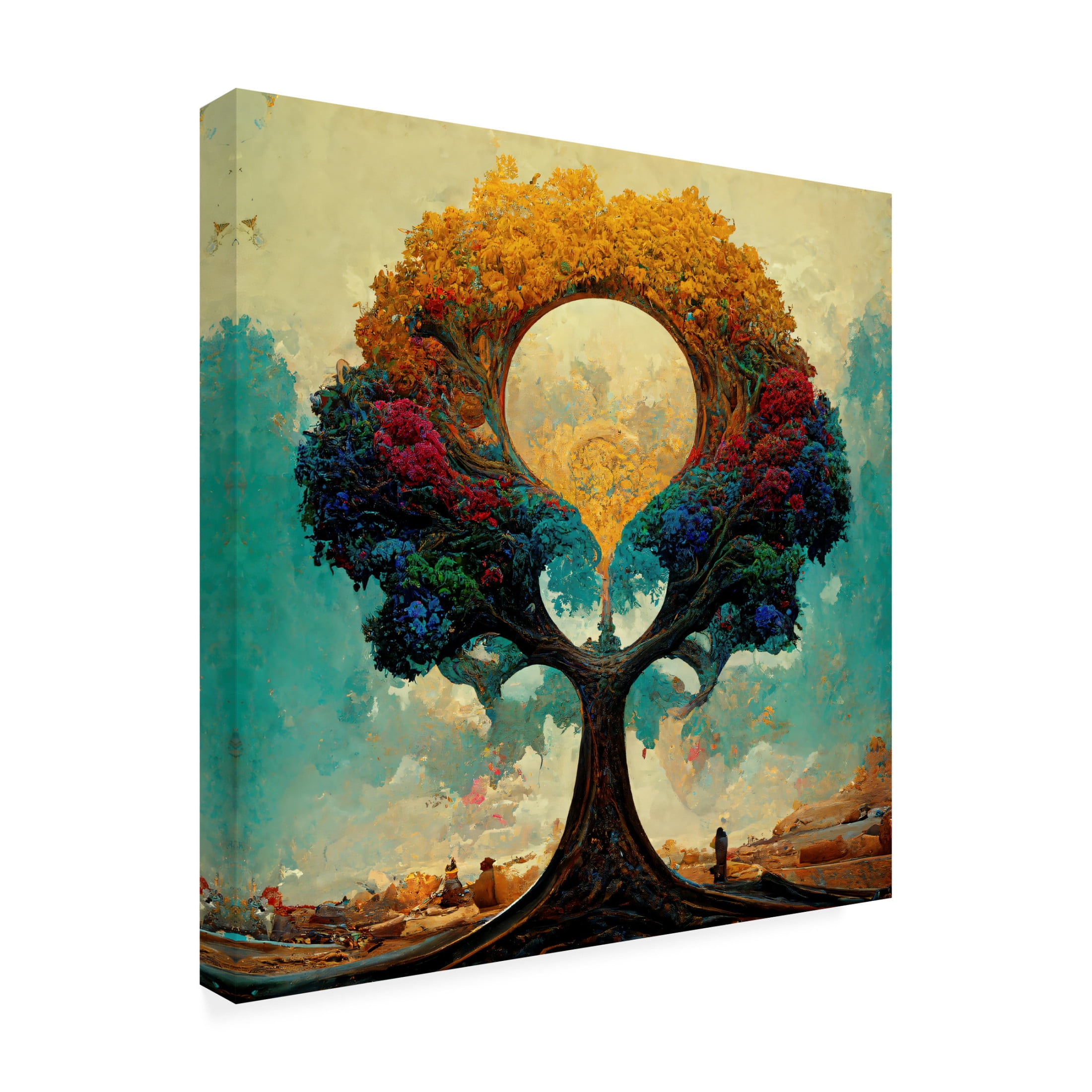 Canvas Wall Art - Ray Heere 'Tree Of Life 12' Wall Art for Living Room, Bedroom, or Office Décor by Trademark Fine Art - 24 x 24 Inches