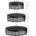 thumbnail image 4 of Juego de 3 soportes de metal para tartas, soporte redondo negro para tartas, plato de exhibición para postres, magdalenas, pasteles y dulces de 8, 10 y 12 pulgadas para bodas, eventos y fiestas de, 4 of 5