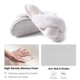 thumbnail image 3 of NineCiFun Women's Fuzzy Slippers Slip on Cross Band Slippers Memory Foam House Slippers Open Toe Sandals for Outdoor Indoor，Cream，Size 7-8US, 3 of 9