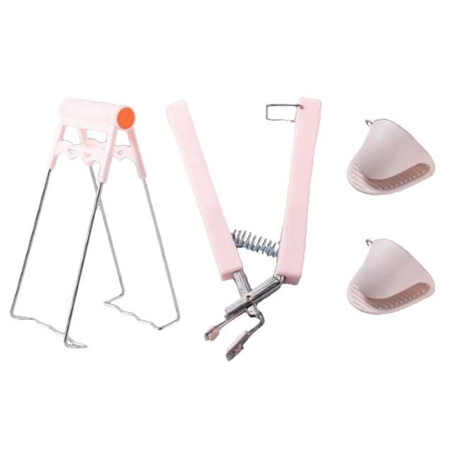 Pinza para platos calientes, pinza para cuencos de acero inoxidable, pinzas para cocina, pinzas para cuencos, platos y sartenes, paquete de 4 unidades, antiescaldaduras