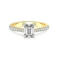 thumbnail image 3 of 3 Carat IGI Certified Emerald Shape Lab Grown Diamond Engagement Ring | 14K Yellow Gold | Amy Tapered Eternity Lab Diamond Ring | FG-VS1-VS2 Quality Friendly Diamonds, 3 of 5
