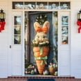 thumbnail image 4 of HongHeng Happy Easter Door Cover Bunny Banner Large Fabric Colorful Spring Welcome Decoration for Easter Party Photo Booth Background Favor Supplies, 35 x 70 Inches, 4 of 6