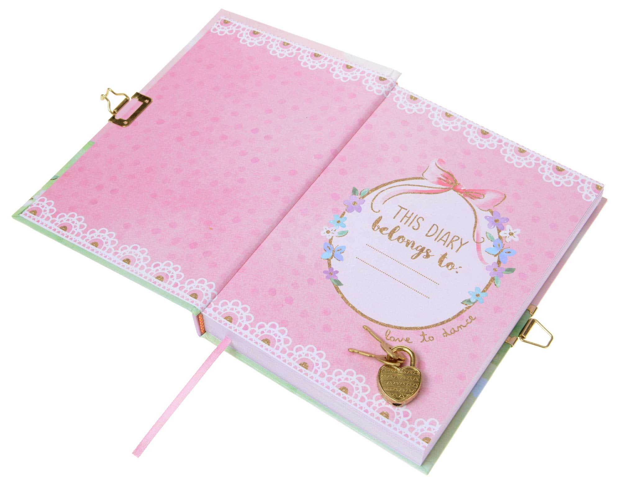 GINMLYDA Girls Diary with Lock for Kids, Pink Diaries 7.1x5.3 160 Pages  Cute Girl Journal Secret Notebook with Lock and Key for Little Kid Writing